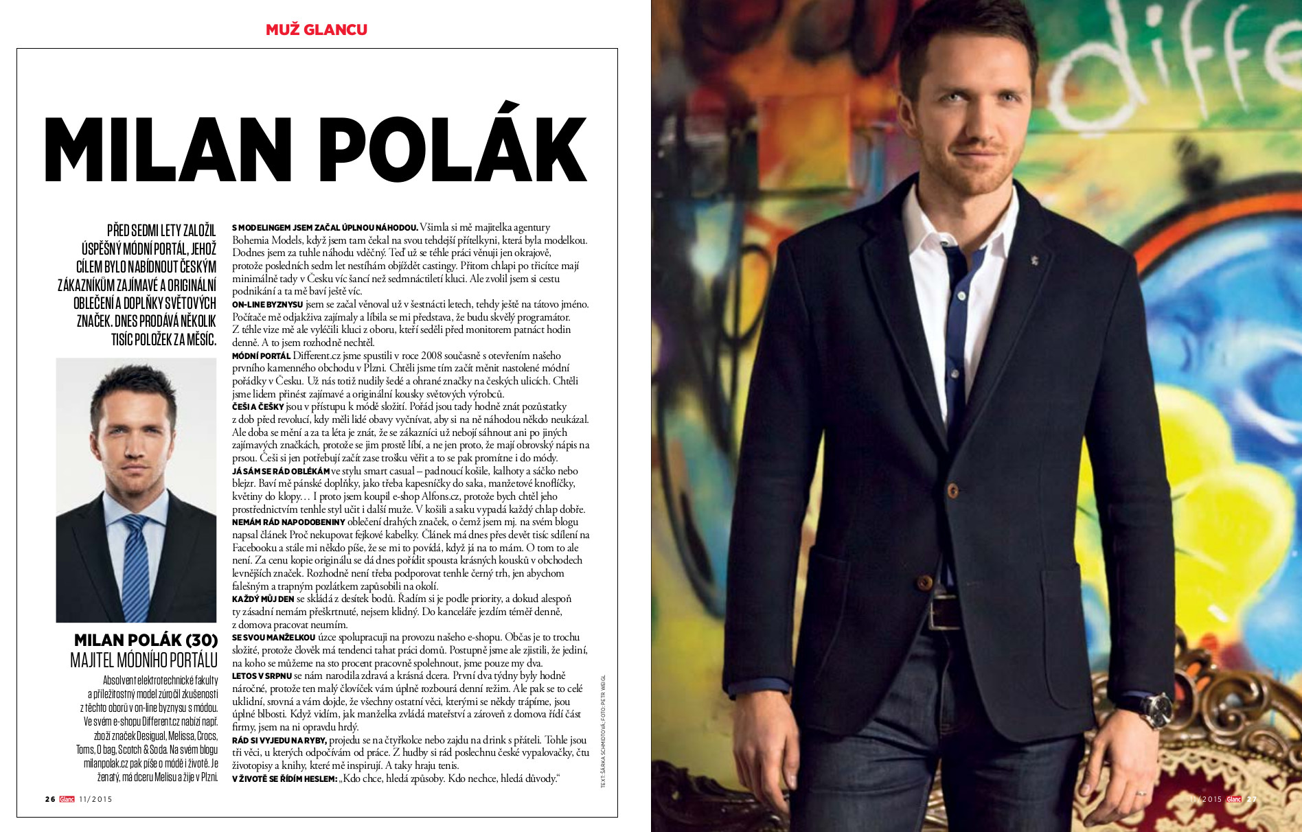 Muž Glancu pro měsíc listopad 2015 - Milan Polák